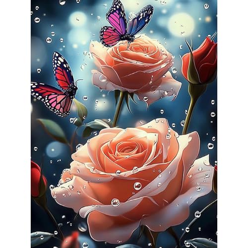 HEIBAGO 5D Rosen Diamond Painting, Schmetterlinge Full Drill Diamant Painting Sets Für Erwachsene, DIY Cross Embroidery Diamant Kunst Valentinstag Diamond Art Bilder Für Home Wand Dekor 30 * 40cm HEIBAGO 5D Rosen Diamond Painting, Schmetterlinge Full Drill Diamant Painting Sets Für Erwachsene, DIY Cross Embroidery Diamant Kunst Valentinstag Diamond Art Bilder Für Home Wand Dekor 30 * 40cm von HEIBAGO