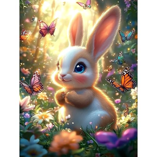 HEIBAGO 5D Schmetterling Diamond Painting, Osterhase Full Drill Diamant Painting Sets Für Erwachsene, DIY Cross Embroidery Diamant Kunst Tiere Diamond Art Bilder Für Home Wand Dekor 30 * 40cm HEIBAGO 5D Schmetterling Diamond Painting, Osterhase Full Drill Diamant Painting Sets Für Erwachsene, DIY Cross Embroidery Diamant Kunst Tiere Diamond Art Bilder Für Home Wand Dekor 30 * 40cm von HEIBAGO