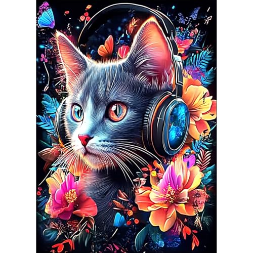 HEIBAGO 5D Tier Diamond Painting Für Erwachsene, Katze Rhinestone Embroidery Diamant Painting Set, DIY Full Drill Diamant Malerei Kits Blumen Diamond Art Bilder Für Anfänger, Home Dekor 30 * 40cm HEIBAGO 5D Tier Diamond Painting Für Erwachsene, Katze Rhinestone Embroidery Diamant Painting Set, DIY Full Drill Diamant Malerei Kits Blumen Diamond Art Bilder Für Anfänger, Home Dekor 30 * 40cm von HEIBAGO