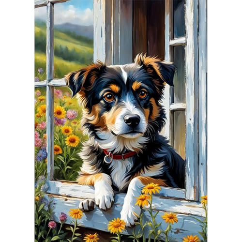 HEIBAGO 5D Tiere Diamond Painting Für Erwachsene, Hund Rhinestone Embroidery Diamant Painting Set, DIY Full Drill Diamant Malerei Kits Blume Diamond Art Bilder Für Anfänger, Home Dekor 30 * 40cm HEIBAGO 5D Tiere Diamond Painting Für Erwachsene, Hund Rhinestone Embroidery Diamant Painting Set, DIY Full Drill Diamant Malerei Kits Blume Diamond Art Bilder Für Anfänger, Home Dekor 30 * 40cm von HEIBAGO