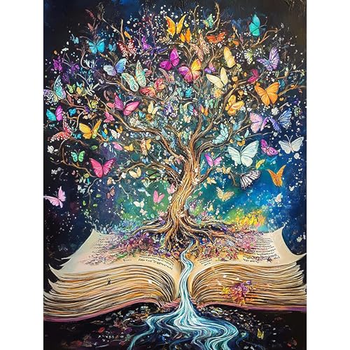 HEIBAGO Bäume und Bücher Diamond Painting Für Anfänger, 5D Schmetterlinge Full Drill Diamant Painting Erwachsene,Cross Embroidery Diamant Kunst Set Landschaft Diamond Art Bilder Für Wanddekor 30*40cm HEIBAGO Bäume und Bücher Diamond Painting Für Anfänger, 5D Schmetterlinge Full Drill Diamant Painting Erwachsene,Cross Embroidery Diamant Kunst Set Landschaft Diamond Art Bilder Für Wanddekor 30*40cm von HEIBAGO