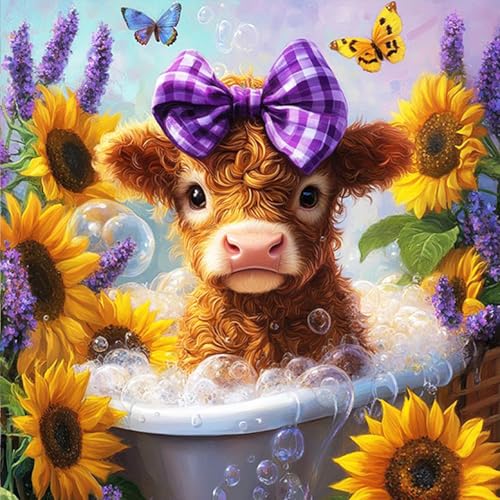 HEIBAGO Blumen Diamond Painting Für Anfänger, 5D Kuh Full Drill Diamant Painting Erwachsene, DIY Cross Embroidery Diamant Kunst Sets Tier Diamond Art Bilder Für Wanddekor 30 * 30cm HEIBAGO Blumen Diamond Painting Für Anfänger, 5D Kuh Full Drill Diamant Painting Erwachsene, DIY Cross Embroidery Diamant Kunst Sets Tier Diamond Art Bilder Für Wanddekor 30 * 30cm von HEIBAGO