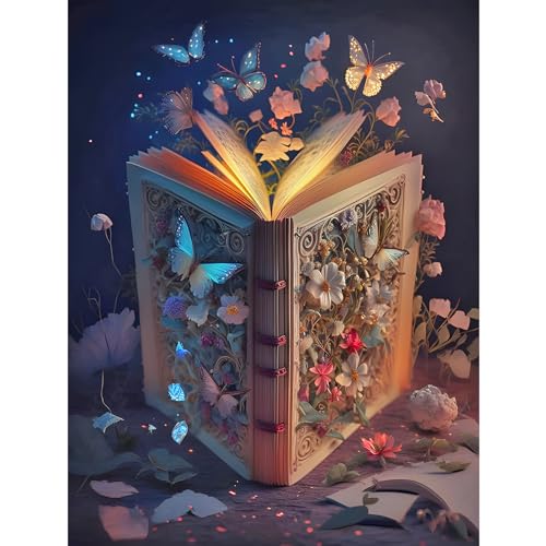 HEIBAGO Buch in Schmetterling Diamond Painting Set, 5D Blumen Diamant Painting Bilder für Erwachsene Anfänger, DIY Diamond Art Landschaft Diamant Malerei Bilder für Wanddekor 30x40cm HEIBAGO Buch in Schmetterling Diamond Painting Set, 5D Blumen Diamant Painting Bilder für Erwachsene Anfänger, DIY Diamond Art Landschaft Diamant Malerei Bilder für Wanddekor 30x40cm von HEIBAGO