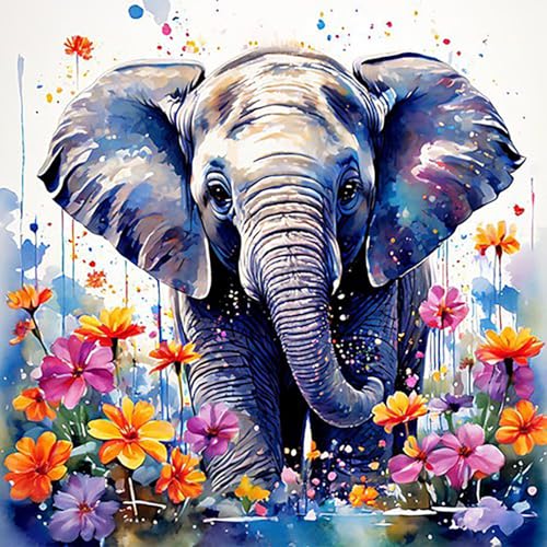 HEIBAGO Elefant 5D Diamond Painting, Tier Full Drill Diamant Painting Sets Für Erwachsene Anfänger, DIY Cross Embroidery Diamant Kunst Blume Diamond Art Bilder Für Home Wand Dekor 30 * 40cm HEIBAGO Elefant 5D Diamond Painting, Tier Full Drill Diamant Painting Sets Für Erwachsene Anfänger, DIY Cross Embroidery Diamant Kunst Blume Diamond Art Bilder Für Home Wand Dekor 30 * 40cm von HEIBAGO