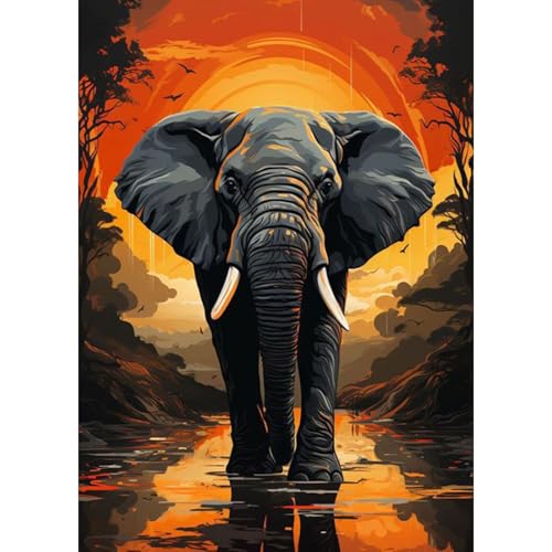 HEIBAGO Elefant Diamond Painting Erwachsene Diamant Painting Bilder Tier,5D Diamend Painting Sonnenuntergang Bilder als für Geschenk Zuhause Wanddekoration,30x40cm HEIBAGO Elefant Diamond Painting Erwachsene Diamant Painting Bilder Tier,5D Diamend Painting Sonnenuntergang Bilder als für Geschenk Zuhause Wanddekoration,30x40cm von HEIBAGO