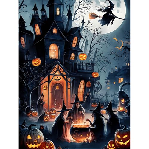 HEIBAGO Halloween Schloss Malen nach Zahlen für Erwachsene, DIY Hexe Malen nach Zahlen Bausätze, Malen nach Zahlen Bausätze für Anfänger Ölfarbe nach Zahlen Kunsthandwerk Bilder für Wanddekor,30X40cm HEIBAGO Halloween Schloss Malen nach Zahlen für Erwachsene, DIY Hexe Malen nach Zahlen Bausätze, Malen nach Zahlen Bausätze für Anfänger Ölfarbe nach Zahlen Kunsthandwerk Bilder für Wanddekor,30X40cm von HEIBAGO