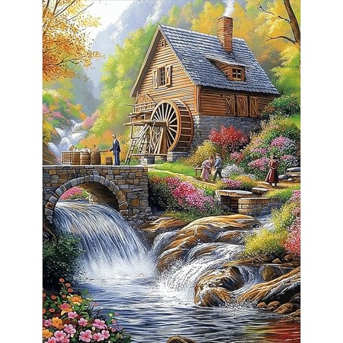 HEIBAGO Hütte Diamond Painting Für Anfänger, 5D Fluss Full Drill Diamant Painting Erwachsene, DIY Cross Embroidery Diamant Kunst Sets Landschaft Diamond Art Bilder Für Wanddekor 30 * 40cm HEIBAGO Hütte Diamond Painting Für Anfänger, 5D Fluss Full Drill Diamant Painting Erwachsene, DIY Cross Embroidery Diamant Kunst Sets Landschaft Diamond Art Bilder Für Wanddekor 30 * 40cm von HEIBAGO