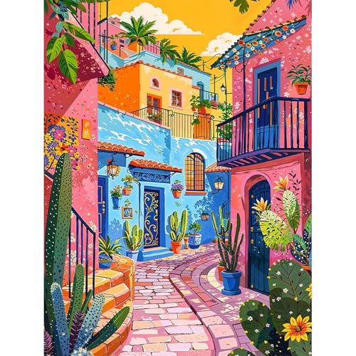 HEIBAGO Landschaft Malen nach Zahlen für Erwachsene, Haus Ölmalerei Malen nach Zahlen Kits für Anfänger, DIY Malen nach Zahlen Leinwand Straßen Kunstbilder für Wanddekor,30X40cm HEIBAGO Landschaft Malen nach Zahlen für Erwachsene, Haus Ölmalerei Malen nach Zahlen Kits für Anfänger, DIY Malen nach Zahlen Leinwand Straßen Kunstbilder für Wanddekor,30X40cm von HEIBAGO