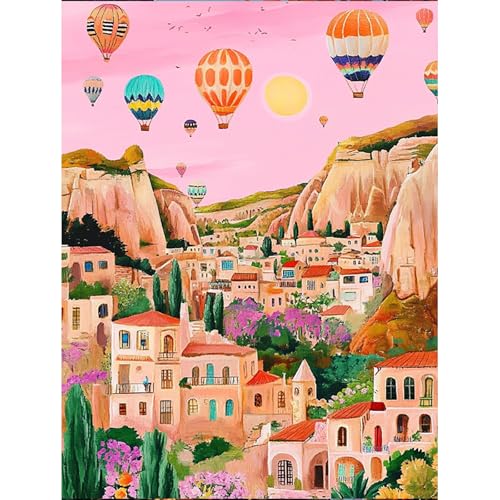 HEIBAGO Landschaft Malen nach Zahlen für Erwachsene, Heißluftballon Ölmalerei Malen nach Zahlen Kits für Anfänger, DIY Malen nach Zahlen Leinwand Haus Kunstbilder für Geburtstagsgeschenke,30X40cm HEIBAGO Landschaft Malen nach Zahlen für Erwachsene, Heißluftballon Ölmalerei Malen nach Zahlen Kits für Anfänger, DIY Malen nach Zahlen Leinwand Haus Kunstbilder für Geburtstagsgeschenke,30X40cm von HEIBAGO