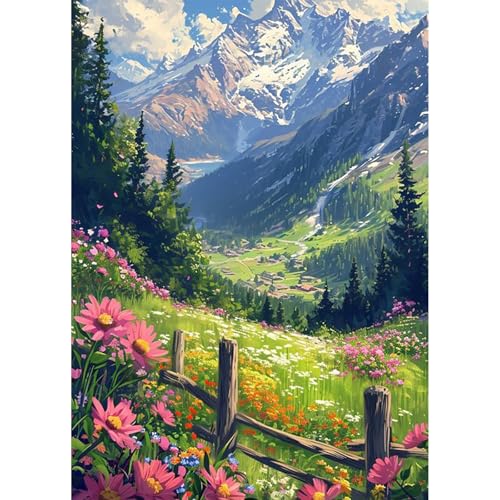 HEIBAGO Landschaften 5D Diamond Painting, Blumen Full Drill Diamant Painting Sets Für Erwachsene Anfänger, DIY Cross Embroidery Diamant Kunst Berge Diamond Art Bilder Für Home Wand Dekor 30 * 40cm HEIBAGO Landschaften 5D Diamond Painting, Blumen Full Drill Diamant Painting Sets Für Erwachsene Anfänger, DIY Cross Embroidery Diamant Kunst Berge Diamond Art Bilder Für Home Wand Dekor 30 * 40cm von HEIBAGO