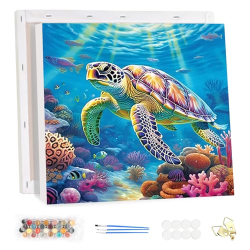 HEIBAGO Malen nach Zahlen Mit Rahmen Schildkröte, DIY Schildkröte Ölmalerei Malen nach Zahlen Kit für Erwachsene, Tiere Malen nach Zahlen Kunsthandwerk Bilder für Wohnkultur,20x30cm HEIBAGO Malen nach Zahlen Mit Rahmen Schildkröte, DIY Schildkröte Ölmalerei Malen nach Zahlen Kit für Erwachsene, Tiere Malen nach Zahlen Kunsthandwerk Bilder für Wohnkultur,20x30cm von HEIBAGO