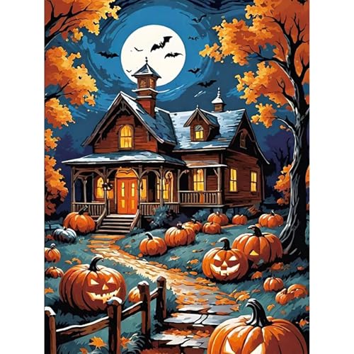HEIBAGO Malen nach Zahlen für Erwachsene, DIY Halloween Kürbisse Malen nach Zahlen Bausätze für Anfänger, Malen nach Zahlen Bausätze Ölfarbe nach Zahlen Schloss Kunsthandwerk für Wanddekor,30X40cm HEIBAGO Malen nach Zahlen für Erwachsene, DIY Halloween Kürbisse Malen nach Zahlen Bausätze für Anfänger, Malen nach Zahlen Bausätze Ölfarbe nach Zahlen Schloss Kunsthandwerk für Wanddekor,30X40cm von HEIBAGO