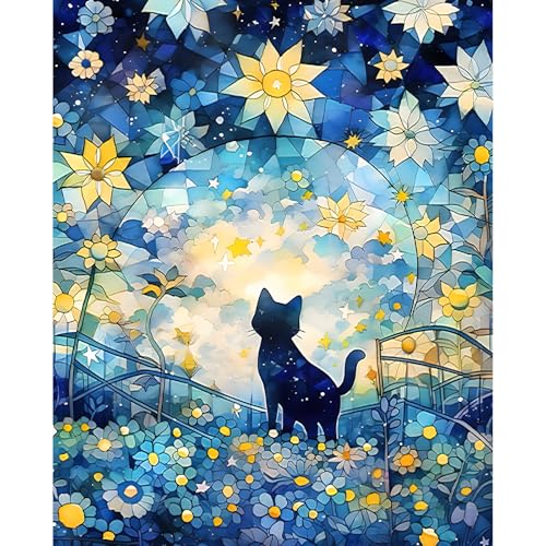 HEIBAGO Malen nach Zahlen für Erwachsene, DIY Katze Malen nach Zahlen Bausätze, Malen nach Zahlen Bausätze für Anfänger Ölfarbe nach Zahlen Sternennacht Kunsthandwerk Bilder für Wanddekor 40x50cm HEIBAGO Malen nach Zahlen für Erwachsene, DIY Katze Malen nach Zahlen Bausätze, Malen nach Zahlen Bausätze für Anfänger Ölfarbe nach Zahlen Sternennacht Kunsthandwerk Bilder für Wanddekor 40x50cm von HEIBAGO