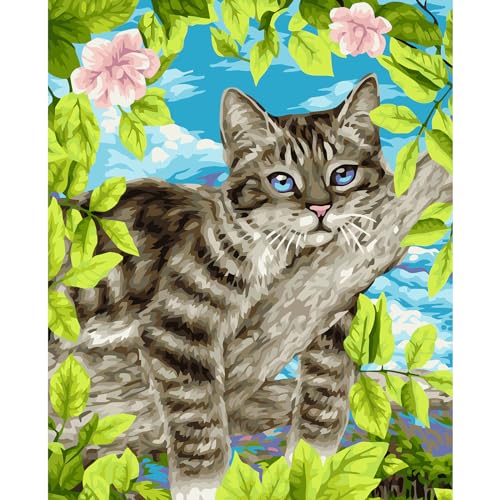 HEIBAGO Malen nach Zahlen für Erwachsene, DIY Katzenbaum Malen nach Zahlen Bausätze für Anfänger, Malen nach Zahlen Bausätze für Anfänger Ölfarbe nach Zahlen Blumen Kunstwerk Bilder für Wanddekor HEIBAGO Malen nach Zahlen für Erwachsene, DIY Katzenbaum Malen nach Zahlen Bausätze für Anfänger, Malen nach Zahlen Bausätze für Anfänger Ölfarbe nach Zahlen Blumen Kunstwerk Bilder für Wanddekor von HEIBAGO