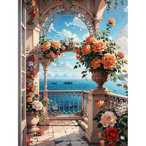 HEIBAGO Malen nach Zahlen für Erwachsene Landschaft, Ozean Ölmalerei Malen nach Zahlen Kits für Anfänger, DIY Malen nach Zahlen Leinwand Blume Kunstbilder für Wanddekor,30X40cm HEIBAGO Malen nach Zahlen für Erwachsene Landschaft, Ozean Ölmalerei Malen nach Zahlen Kits für Anfänger, DIY Malen nach Zahlen Leinwand Blume Kunstbilder für Wanddekor,30X40cm von HEIBAGO