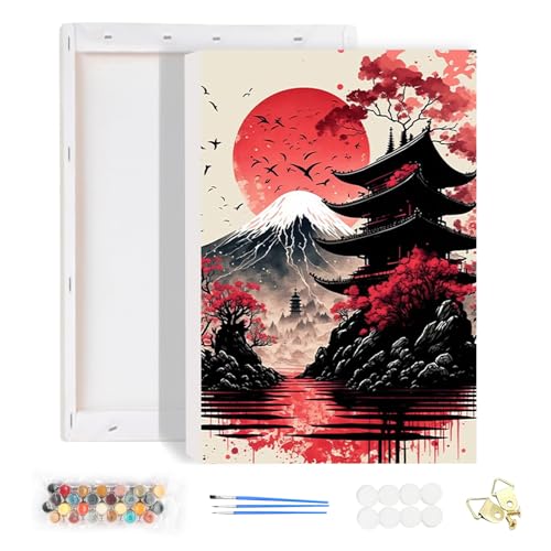 HEIBAGO Malen nach Zahlen für Erwachsene Mit Rahmen, DIY Japanische Architektur Malen nach Zahlen Kits für Anfänger, Ölmalerei Kunst Handwerk Bilder für Wanddekoration 20x30cm HEIBAGO Malen nach Zahlen für Erwachsene Mit Rahmen, DIY Japanische Architektur Malen nach Zahlen Kits für Anfänger, Ölmalerei Kunst Handwerk Bilder für Wanddekoration 20x30cm von HEIBAGO