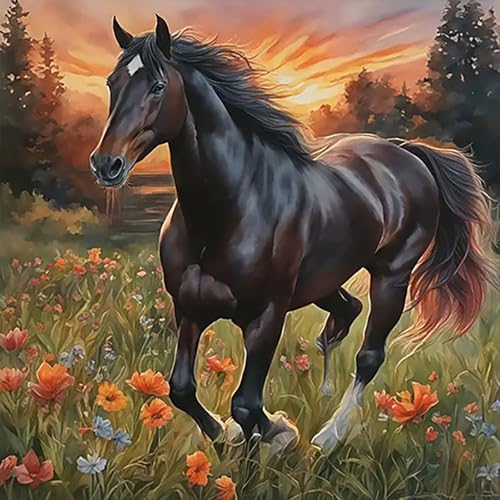 HEIBAGO Pferd 5D Diamond Painting, Blume Full Drill Diamant Painting Sets Für Erwachsene Anfänger, DIY Cross Embroidery Diamant Kunst Landschaft Diamond Art Bilder Für Home Wand Dekor 30 * 40cm HEIBAGO Pferd 5D Diamond Painting, Blume Full Drill Diamant Painting Sets Für Erwachsene Anfänger, DIY Cross Embroidery Diamant Kunst Landschaft Diamond Art Bilder Für Home Wand Dekor 30 * 40cm von HEIBAGO