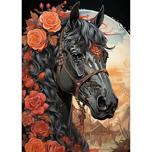 HEIBAGO Pferd Diamond Painting Für Anfänger, 5D Blume Full Drill Diamant Painting Erwachsene, DIY Cross Embroidery Diamant Kunst Sets Tier Diamond Art Bilder Für Gifts, Wanddekor 30 * 40cm HEIBAGO Pferd Diamond Painting Für Anfänger, 5D Blume Full Drill Diamant Painting Erwachsene, DIY Cross Embroidery Diamant Kunst Sets Tier Diamond Art Bilder Für Gifts, Wanddekor 30 * 40cm von HEIBAGO