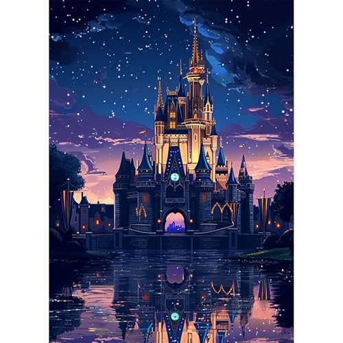 HEIBAGO Schloss Diamond Painting Für Anfänger, 5D Sternennacht Full Drill Diamant Painting Erwachsene, DIY Cross Embroidery Diamant Kunst Sets Fluss Diamond Art Bilder Für Gifts, Wanddekor 30 * 40cm HEIBAGO Schloss Diamond Painting Für Anfänger, 5D Sternennacht Full Drill Diamant Painting Erwachsene, DIY Cross Embroidery Diamant Kunst Sets Fluss Diamond Art Bilder Für Gifts, Wanddekor 30 * 40cm von HEIBAGO