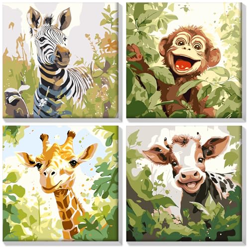 HEIBAGO Set of 4 Malen nach Zahlen für Erwachsene Mit Rahmen, DIY Tiere Malen nach Zahlen Kits für Anfänger, Kuh Ölmalerei Kunst Handwerk Bilder für Wanddekoration, 8×8 inch HEIBAGO Set of 4 Malen nach Zahlen für Erwachsene Mit Rahmen, DIY Tiere Malen nach Zahlen Kits für Anfänger, Kuh Ölmalerei Kunst Handwerk Bilder für Wanddekoration, 8×8 inch von HEIBAGO