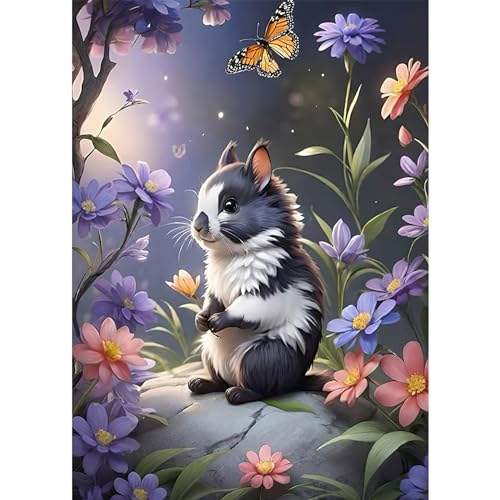 HEIBAGO Tiere 5D Diamond Painting, Blumen Full Drill Diamant Painting Sets Für Erwachsene Anfänger, DIY Cross Embroidery Diamant Kunst Hamster Diamond Art Bilder Für Home Wand Dekor 30 * 40cm HEIBAGO Tiere 5D Diamond Painting, Blumen Full Drill Diamant Painting Sets Für Erwachsene Anfänger, DIY Cross Embroidery Diamant Kunst Hamster Diamond Art Bilder Für Home Wand Dekor 30 * 40cm von HEIBAGO