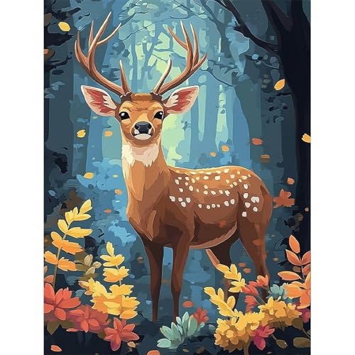 HEIBAGO Tiere Malen nach Zahlen für Erwachsene, DIY Hirsche Malen nach Zahlen Bausätze für Anfänger, Ölfarbe nach Zahlen Wald Kunsthandwerk Bilder für Wanddekor,30X40cm HEIBAGO Tiere Malen nach Zahlen für Erwachsene, DIY Hirsche Malen nach Zahlen Bausätze für Anfänger, Ölfarbe nach Zahlen Wald Kunsthandwerk Bilder für Wanddekor,30X40cm von HEIBAGO