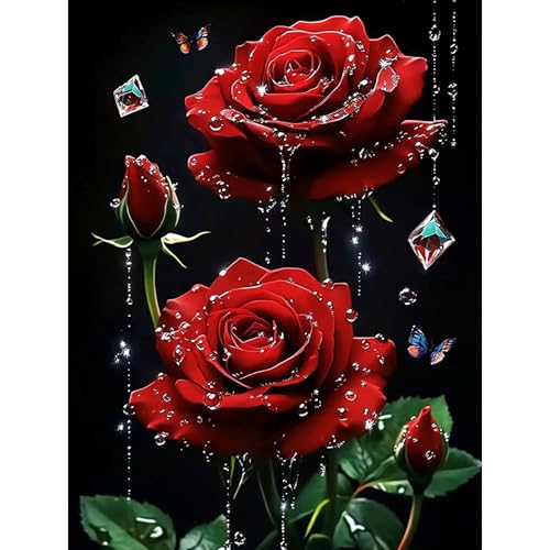 HEIBAGO Valentinsrosen Diamond Painting Für Anfänger, 5D Wassertropfen Full Drill Diamant Painting, DIY Cross Embroidery Diamant Kunst Sets Landschaft Diamond Art Bilder Für Wanddekor 30 * 40cm HEIBAGO Valentinsrosen Diamond Painting Für Anfänger, 5D Wassertropfen Full Drill Diamant Painting, DIY Cross Embroidery Diamant Kunst Sets Landschaft Diamond Art Bilder Für Wanddekor 30 * 40cm von HEIBAGO