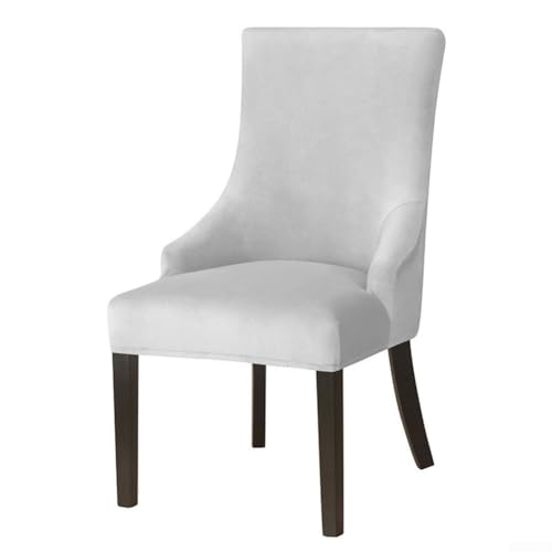 HEIBTENY Elastischer Sesselbezug für kleine Sessel, Silberfuchs, Samtstoff, moderner Charme, hervorragende Passform und Komfort (Hellgrau) von HEIBTENY