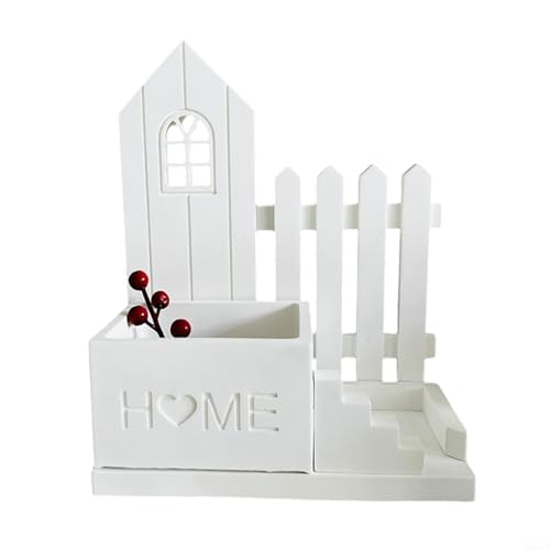 HEIBTENY Silikonformen Gießformen Häuser, Zaun-Gartenhaus-Blumentopf Silikon-Requisiten-Desktop-Organizer in Hausform, Kerzenhalter, Blumentopf, Stifthalter HEIBTENY Silikonformen Gießformen Häuser, Zaun-Gartenhaus-Blumentopf Silikon-Requisiten-Desktop-Organizer in Hausform, Kerzenhalter, Blumentopf, Stifthalter von HEIBTENY