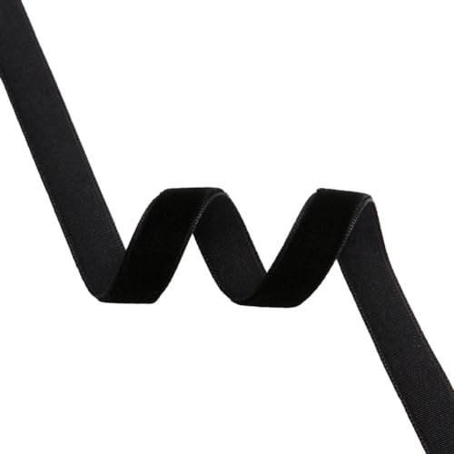 Samtband für Hochzeiten und Verpackungen, 9,1 m, große Auswahl (Schwarz, 0,9 cm) von HEIBTENY