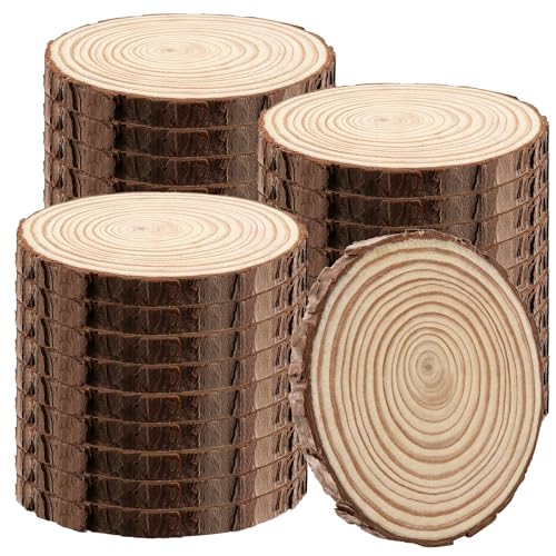 HEIHAK Holzscheiben, 11–12 cm, natürliche Holzscheiben, ohne Loch, Kreis, Holzscheiben, unlackierte Holzkreise für Kunst, Handwerk, DIY, Untersetzer, Dekorationen, Weihnachtsschmuck, 30 Stück HEIHAK Holzscheiben, 11–12 cm, natürliche Holzscheiben, ohne Loch, Kreis, Holzscheiben, unlackierte Holzkreise für Kunst, Handwerk, DIY, Untersetzer, Dekorationen, Weihnachtsschmuck, 30 Stück von HEIHAK