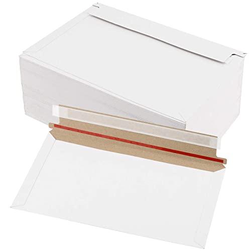 HEIHAK Versandtaschen, A5, C5, 250 x 160 mm, Hartpappe, mit Haftklebestreifen, Weiß, 100 Stück von HEIHAK