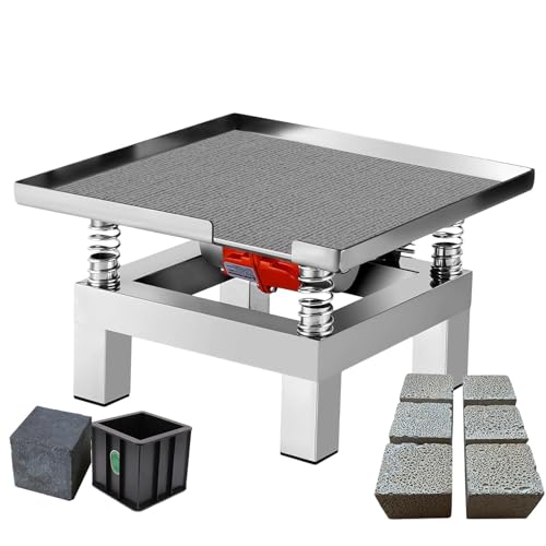 HEIHEIZI Kleiner Betonvibriertisch, 35 * 35CM Betonrüttler, Vibrationsprüfstand Testblock Vibrationsplattform Mini-Vibrationstisch Aus Edelstahl 3000-3600U/Min, zum SchüTteln des Niederschlags,110V von HEIHEIZI