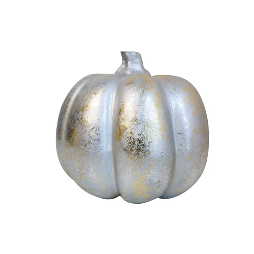 HEITMANN DECO – Deko-Kürbis in Silber mit Goldeffekt, aus Styropor, Ø ca. 18 cm – Elegante Herbstdeko für Tisch, Fensterbank & Regal HEITMANN DECO – Deko-Kürbis in Silber mit Goldeffekt, aus Styropor, Ø ca. 18 cm – Elegante Herbstdeko für Tisch, Fensterbank & Regal von HEITMANN DECO