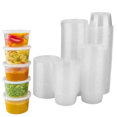 HEIYUET 100 Stück 100 ml Mini Aufbewahrungsdosen mit Deckel, Plastik Soßen Behälter Gefrierdosen Ketchup Dose, 4oz Frischhaltedosen Plastik Dosen Klein für Soßen, Dips, Acrylfarbe HEIYUET 100 Stück 100 ml Mini Aufbewahrungsdosen mit Deckel, Plastik Soßen Behälter Gefrierdosen Ketchup Dose, 4oz Frischhaltedosen Plastik Dosen Klein für Soßen, Dips, Acrylfarbe von HEIYUET