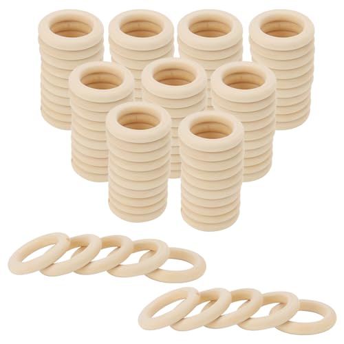 HEIYUET 100 Stück 55 mm Holzringe zum Basteln, Natürliche Makramee Holzringe, Holz Makramee Ringe für DIY Makramee Anhänger Hängende Dekoration Holz Ringe HEIYUET 100 Stück 55 mm Holzringe zum Basteln, Natürliche Makramee Holzringe, Holz Makramee Ringe für DIY Makramee Anhänger Hängende Dekoration Holz Ringe von HEIYUET