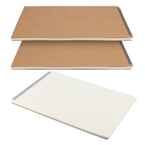 HEIYUET 3 Stück A3 Skizzenbuch Spiralbindung, 30 Blatt/60 Seiten Kunst Zeichenblock A3 Blanko, braun Kraftpapier Einband Skizzenblock Spiral Scrapbook für Künstler, Skizzierer HEIYUET 3 Stück A3 Skizzenbuch Spiralbindung, 30 Blatt/60 Seiten Kunst Zeichenblock A3 Blanko, braun Kraftpapier Einband Skizzenblock Spiral Scrapbook für Künstler, Skizzierer von HEIYUET