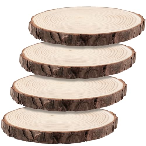 HEIYUET 4 Stück 18-20cm Unvollendete Holzkreise, Natur Holzscheiben zum Basteln, Rund Baumscheiben mit Rinde für Weihnachten Ornamente Hochzeit DIY Handwerk HEIYUET 4 Stück 18-20cm Unvollendete Holzkreise, Natur Holzscheiben zum Basteln, Rund Baumscheiben mit Rinde für Weihnachten Ornamente Hochzeit DIY Handwerk von HEIYUET