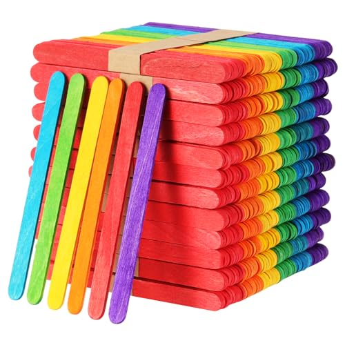 HEIYUET 800 Stück Bunte Holzspachtel zum Basteln, 114x10x2 mm Eisstiele aus Holz Bunt Holzeisstiele, Popsicle Sticks Eisstäbchen Bunte Holzstäbchen für Eis, Wachsen, DIY Bastelprojekt HEIYUET 800 Stück Bunte Holzspachtel zum Basteln, 114x10x2 mm Eisstiele aus Holz Bunt Holzeisstiele, Popsicle Sticks Eisstäbchen Bunte Holzstäbchen für Eis, Wachsen, DIY Bastelprojekt von HEIYUET