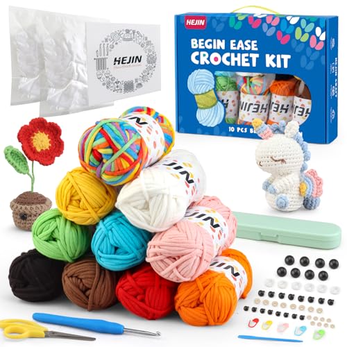 HEJIN 10 x 50 g Garn Geschenkset zum Häkeln und Stricken; Baumwollgarn mit Häkelwerkzeugen zum Häkeln; Garn für Anfänger, Häkelset, ideal für Weihnachten, Geburtstage für Häkelliebhaber HEJIN 10 x 50 g Garn Geschenkset zum Häkeln und Stricken; Baumwollgarn mit Häkelwerkzeugen zum Häkeln; Garn für Anfänger, Häkelset, ideal für Weihnachten, Geburtstage für Häkelliebhaber von HEJIN