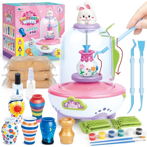 Mini-Töpferscheibe – Töpferscheibe für Kinder für Anfänger, 18 Miniatur-Tonprojekte, Kunst und Handwerk für Kinder im Alter von 8–12 Jahren Mini-Töpferscheibe – Töpferscheibe für Kinder für Anfänger, 18 Miniatur-Tonprojekte, Kunst und Handwerk für Kinder im Alter von 8–12 Jahren von HEJIN