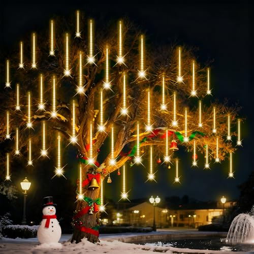 Weihnachtsbeleuchtung Außen,24 Röhren 40 CM 864 LEDs eiszapfen lichterkette außen,Wasserdichte Fallende Regen Lichter für Weihnachtsdekoration Halloween PartyFestival,Weihnachtsdeko Aussen WarmesWeiß Weihnachtsbeleuchtung Außen,24 Röhren 40 CM 864 LEDs eiszapfen lichterkette außen,Wasserdichte Fallende Regen Lichter für Weihnachtsdekoration Halloween PartyFestival,Weihnachtsdeko Aussen WarmesWeiß von HEKEXIN