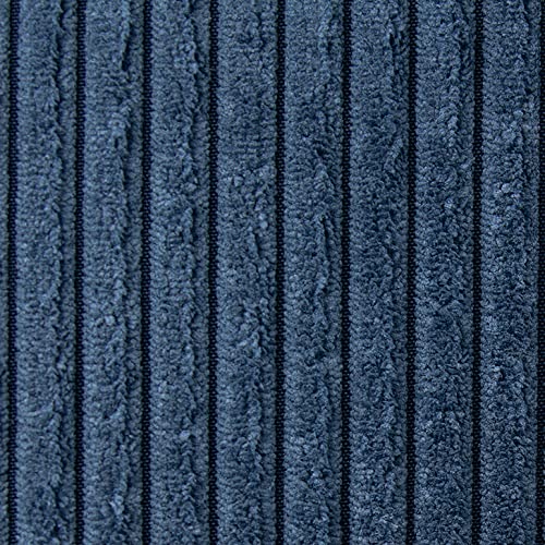 Heko Panels Murano Polsterstoff Cord-Optik Meterware Stoff zum Nähen Möbelstoff Abriebfestigkeit 35000 Zyklen 100 x 142 cm Blau von HEKO PANELS