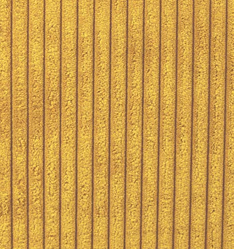 Heko Panels Murano Polsterstoff Cord-Optik Meterware Stoff zum Nähen Möbelstoff Abriebfestigkeit 35000 Zyklen 100 x 142 cm Senfgelb von HEKO PANELS