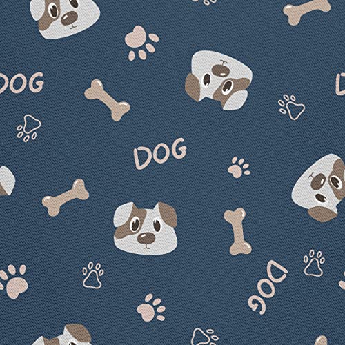 HEKO PANELS Oxford Wasserdichte Meterware Canvas Stoff - Polyester Zum Nähen, Dekostoffe, Wasserabweisend, Blickdicht - Pfoten Knochen Hunde Muster - 2 Meter 155 x 200 cm von HEKO PANELS