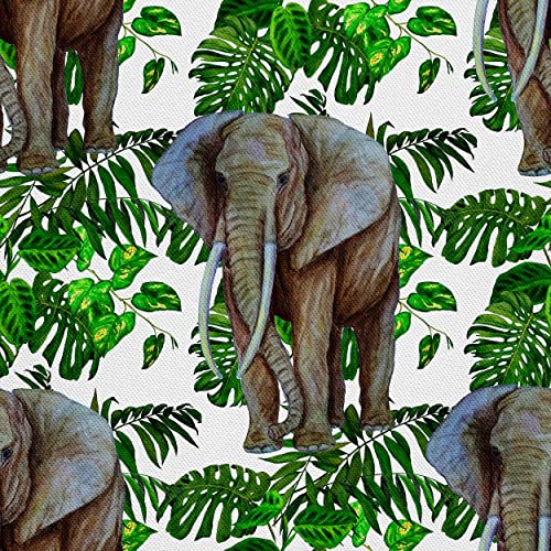 HEKO PANELS Oxford Wasserdichte Meterware Canvas-Stoff Polyester Zum Nähen Nähstoffe Dekostoffe Wasserabweisend Blickdicht Elefanten 3 Meter 155 x 300 cm von HEKO PANELS