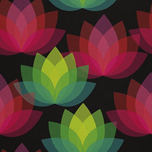 HEKO PANELS Oxford Wasserdichte Meterware Canvas-Stoff Polyester Zum Nähen Nähstoffe Möbelstoffe Dekostoffe Handwerken Wasserabweisend Blickdicht Blumen Lotus 3 Meter 155 x 300 cm von HEKO PANELS