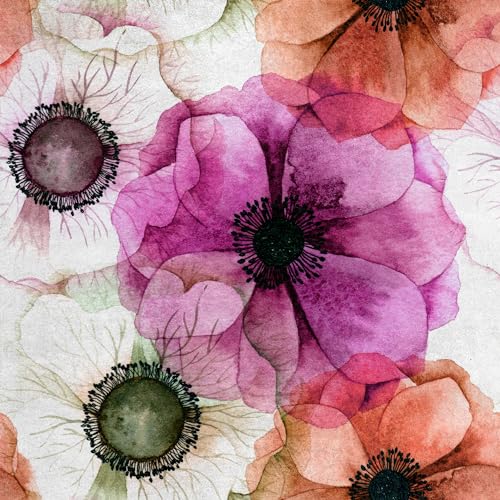 HEKO PANELS Samt Stoff Meterware Dekostoff Bedruckt Möbelstoff Polsterstoff Samtstoff Velvet Polyester Stoffe Zum Nähen Wasserabweisend Royal Blumen 140 x 200 cm RDX129 von HEKO PANELS