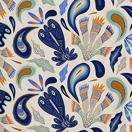 HEKO PANELS Stoff Oxford Meterware Canvas-Stoff Polyester Zum Nähen Nähstoffe Möbelstoffe Dekostoffe Handwerken Wasserabweisend Ornamenten Ethnisch 2 Meter 155 x 200 cm, DX1005/2mb von HEKO PANELS