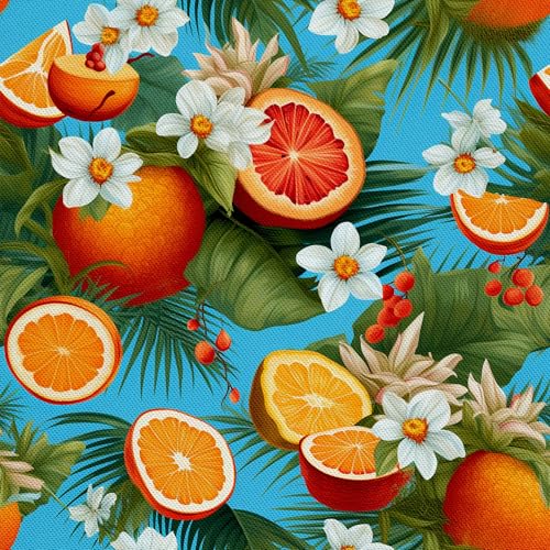 HEKO PANELS Stoff Oxford Wasserdichte Meterware Canvas Polyester Stoff Zum Nähen Nähstoffe Dekostoffe Wasserabweisend Blickdicht Obst 5 Meter 155 x 500 cm von HEKO PANELS